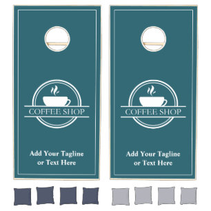 Teal Business Logo Cornhole Set