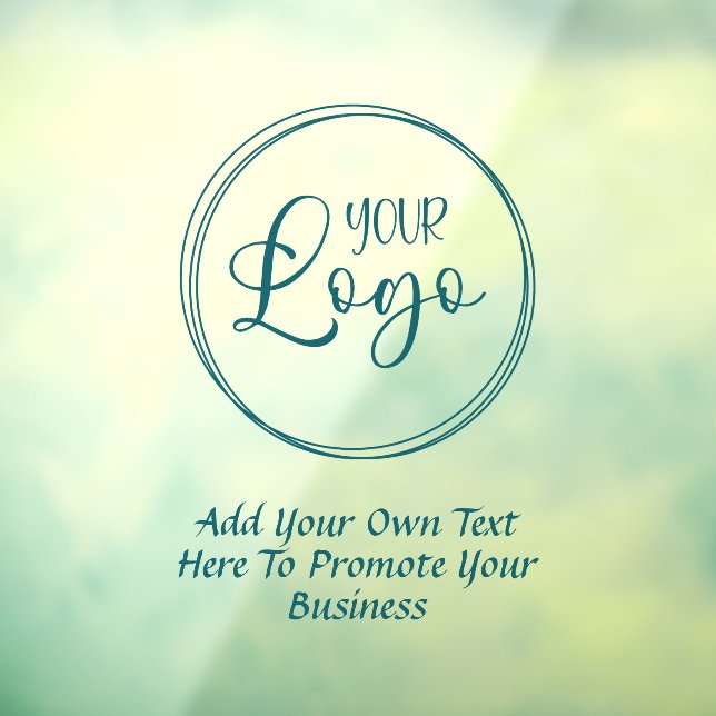 Teal Business Logo Promotional Text Window Cling (Sheet 3)