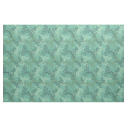 Teal Butterflies Fabric