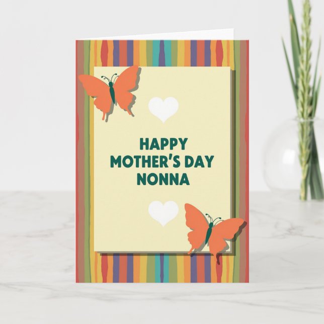 Teal Butterflies Mothers Day Card (Front)