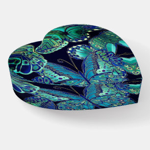 Teal Butterflies Paperweight