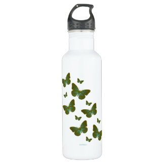 Teal Butterflies Water Bottle
