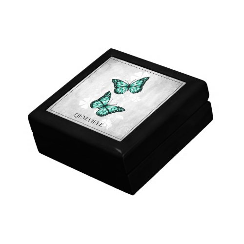 Teal Butterfly Floral Gift Box