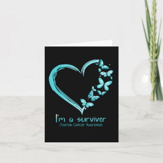 Teal Butterfly Heart I#39;m A Survivor Ovarian Can Card