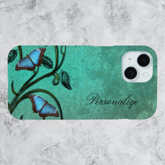 Teal Butterfly Pair iPhone 15 Case