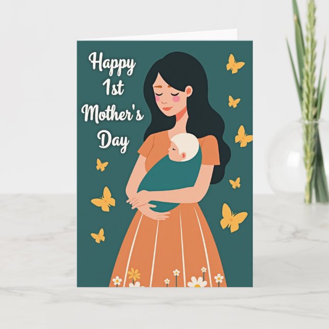 Teal Butterfly Pattern Card (Front)