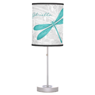 Teal Butterfly Personalized Lamp