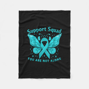 Teal Butterfly Support Squad Cervical Cancer Aware Fleece Blanket