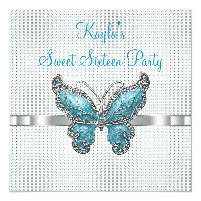 Butterfly Sweet 16th Birthday Party invitations by InvitationCentral