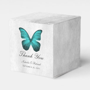 Teal Butterfly Wedding Favor Boxes