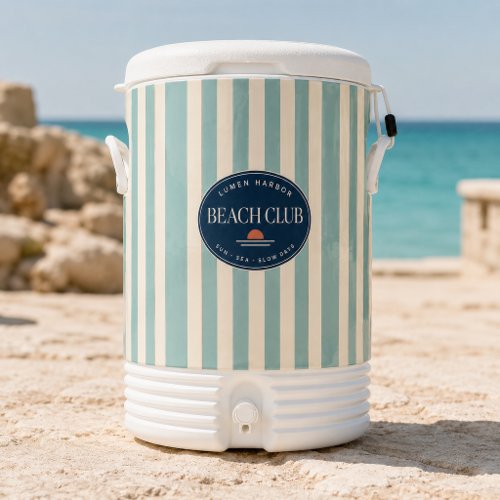 Teal Cabana Stripe 10 Gallon Igloo Cooler