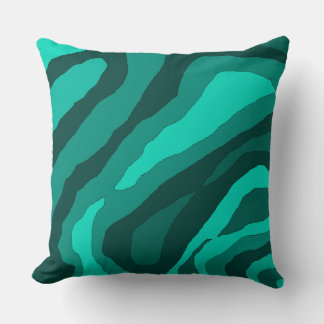 Teal Camo Throw Pillow