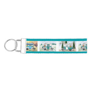 Teal Camper Keychain