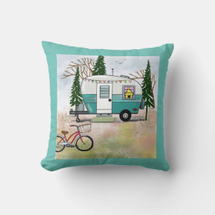 Teal Camper Pillow