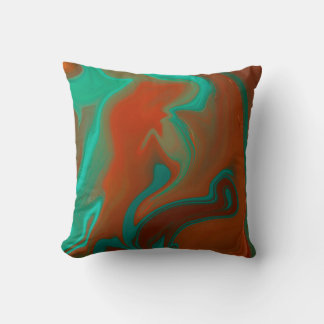 Teal Canyon – Turquoise Terracotta & Chocolate Throw Pillow