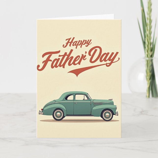 Teal Car Sweet Fathers Day Card (Front)