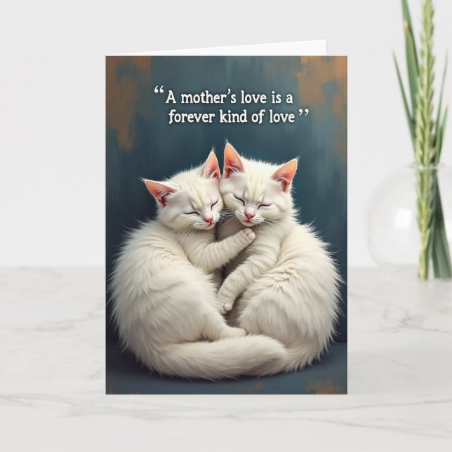 Teal Cats Mothers Love Card (Front)