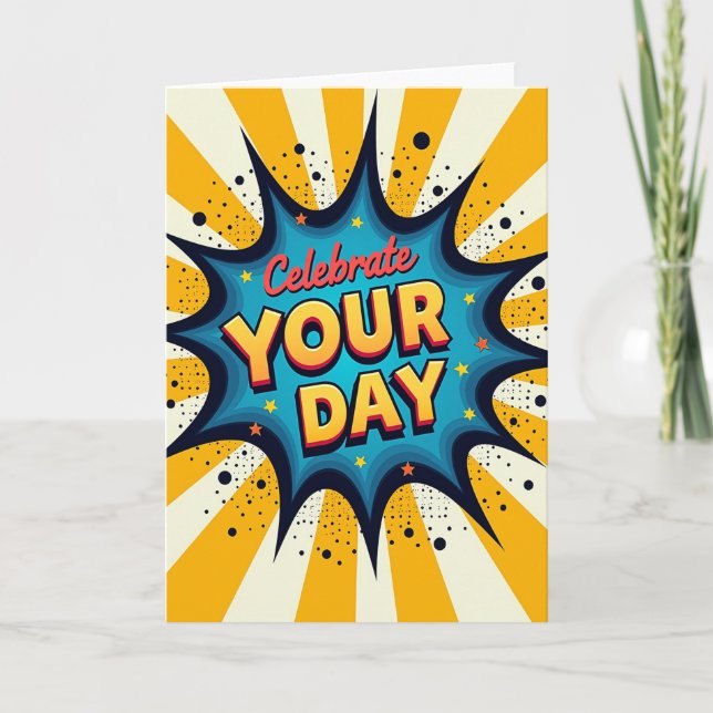 Teal Celebrate Your Day Card (Front)