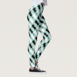 Teal Cello Pattern Leggings<br><div class="desc">Cello pattern in teal, black, and white.</div>