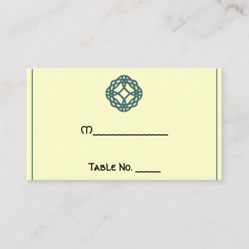 Customizable Teal Celtic Eternity Knot Wedding Place Cards Business Card Templates