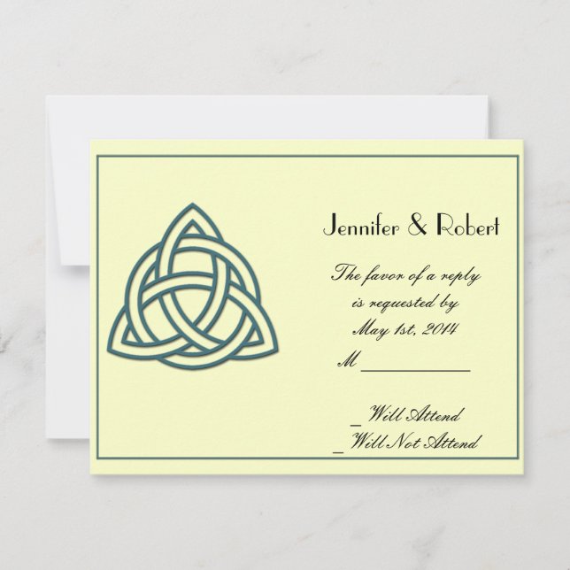 Teal Celtic Knot Response Card (Front)