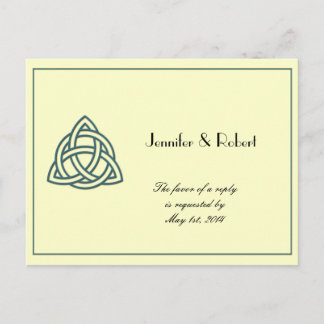 Teal Celtic Knot RSVP Postcard