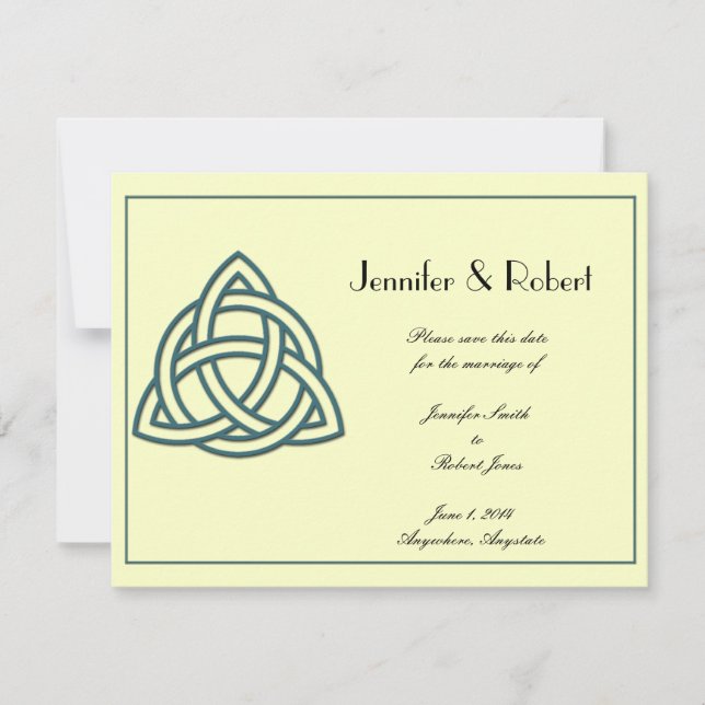 Teal Celtic Knot Save the Date (Front)