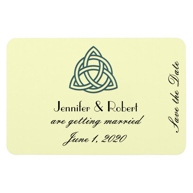 Teal Celtic Knot Save the Date Magnet (Horizontal)