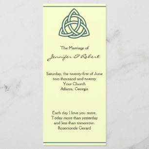 Teal Celtic Knot Wedding Program