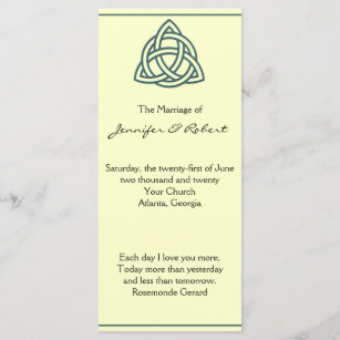 Teal Celtic Knot Wedding Program