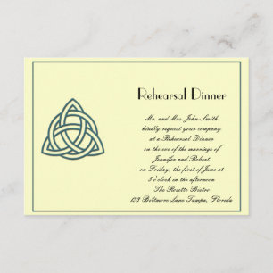 Teal Celtic Knot Wedding Rehearsal Invitation