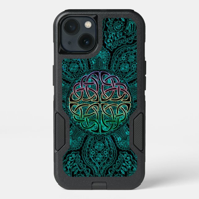 Teal Celtic Mandala Otterbox Galaxy S8 Case (Back)