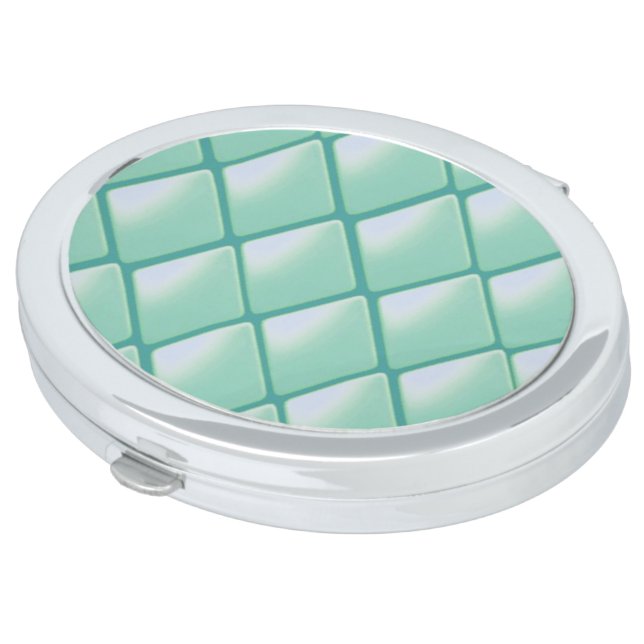 Teal Chain Link Pattern Vanity Mirror (Turned)