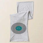 Teal Charcoal Chevrons Custom Monogram Scarf<br><div class="desc">Blue and Gray - A bold art deco pattern in fresh,  cheerful colors. If you need to adjust the monograms,  click on the customize it button and make changes.</div>