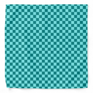 Teal Checkerboard Pattern Bandana