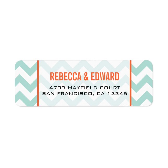 Teal Chevron Address Label (Front)
