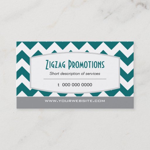 Customizable Teal Chevron Business Card