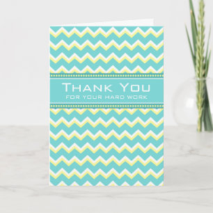 Teal Chevron Employee Appreciation Card