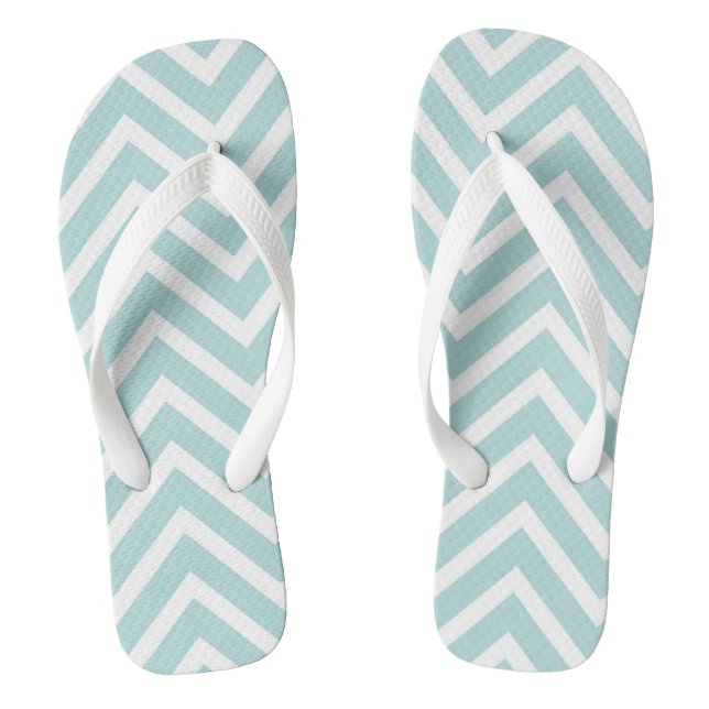 Teal Chevron Flip Flops (Footbed)