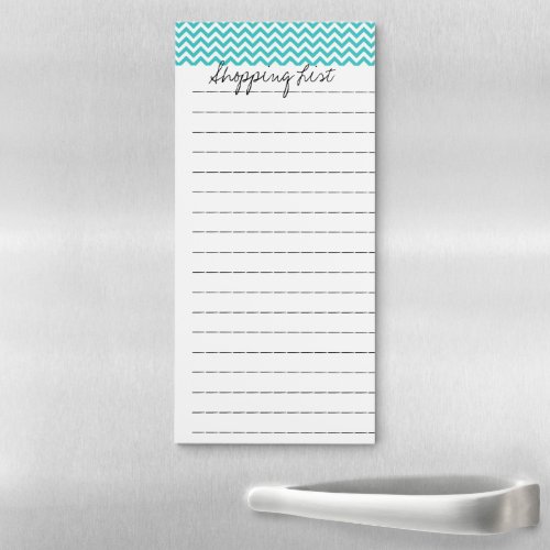 Teal Chevron Magnetic Notepad