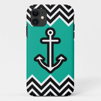 Teal Chevron Nautical iPhone 11 Case
