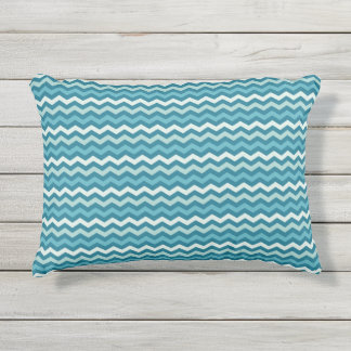 Teal Chevron Pattern (1) Outdoor Pillow