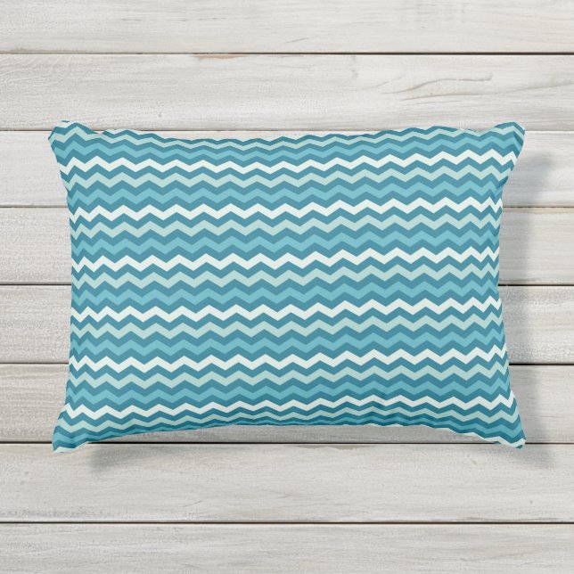 Teal Chevron Pattern (1) Outdoor Pillow (Front)
