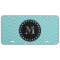 Teal Chevron Pattern | Black Monogram