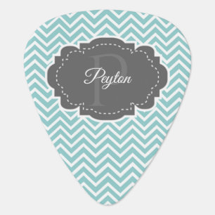Teal Chevron Personalized Guitar Pick