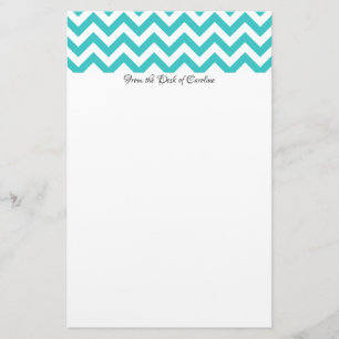 Teal Chevron Personalized Stationery