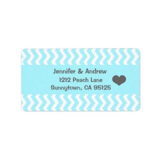 Teal Chevron Return Address Label