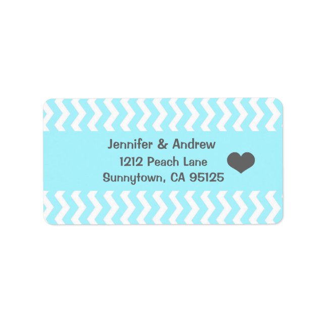 Teal Chevron Return Address Label (Front)