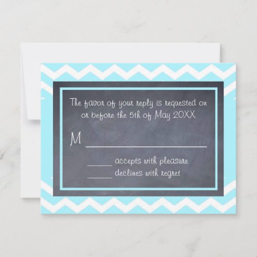 Teal Chevron RSVP Card