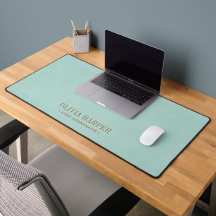 Teal Chic Elegant FAKE Leather PROFESSIONAL Desk Mat